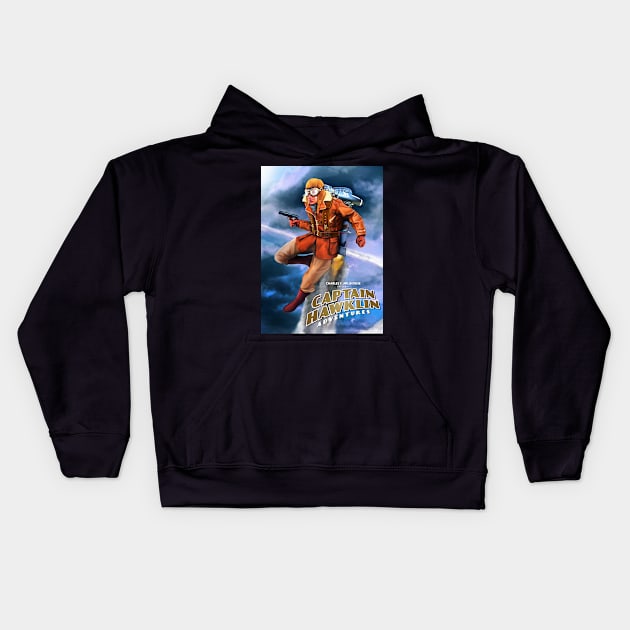 Captain Hawklin High Altitude Kids Hoodie by Plasmafire Graphics